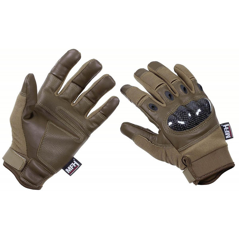 Gants tactiques de marque MFH durables pour le combat au coyote, index et pouce gratuits, respirants