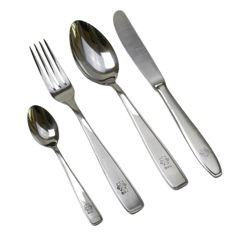 Genuine German military full eating utensil set cutlery cups plates camping NEW