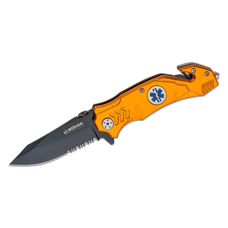 Boker Brand folding pocket knife EMS Rescue stainless steel 440A glass breaker