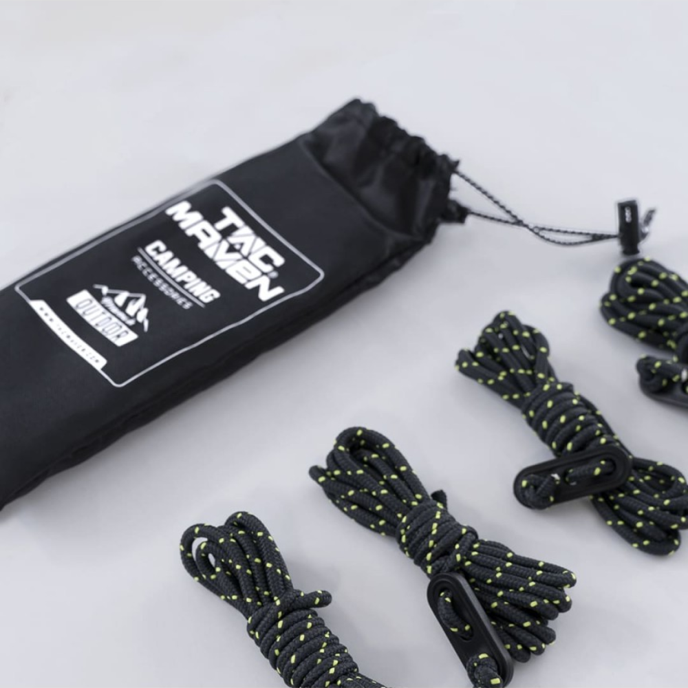 TAC MAVEN Tentzeil scheerlijnset 7 kern polyester spanners zwart