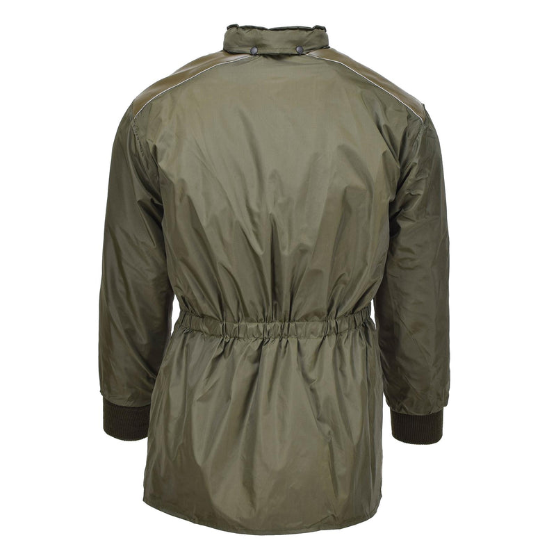 Original Italian Military air forces rain jacket hooded lined olive raincoat NEW