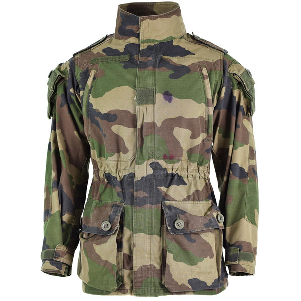 Genú de la chaqueta del ejército francés CCE CAMO Combat Military Parka Sateen Felin T4