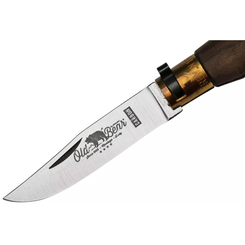 Antonini Old Bear Pocket Knife 8cm Carbon C67 Blade Walnut Wood Handle