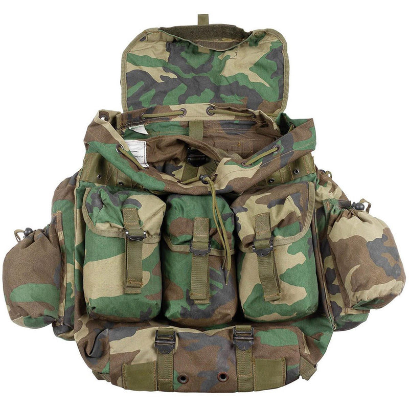 Original Turkish Army 40L Backpack Front Pockets Cordura Fabric Woodland Camo