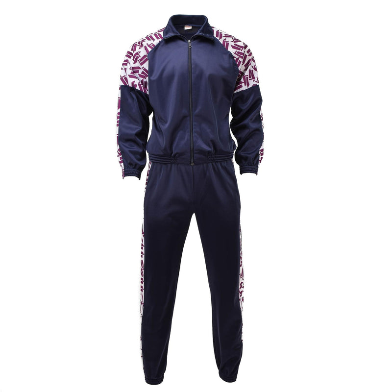 Oryginalne francuskie szkolne szkolne sporty 90s Spodnie retro piesze w paski dresowe