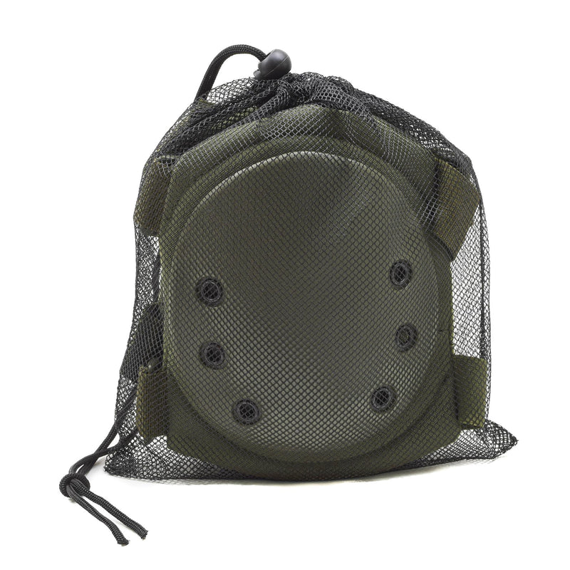 MFH military style knee pads protector hook and loop closure olive plastic shell