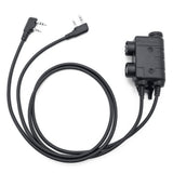 Earmor Dual PTT Adaptateur Kenwood Baofeng Casque Tactique Filaire 2 Broches Noir