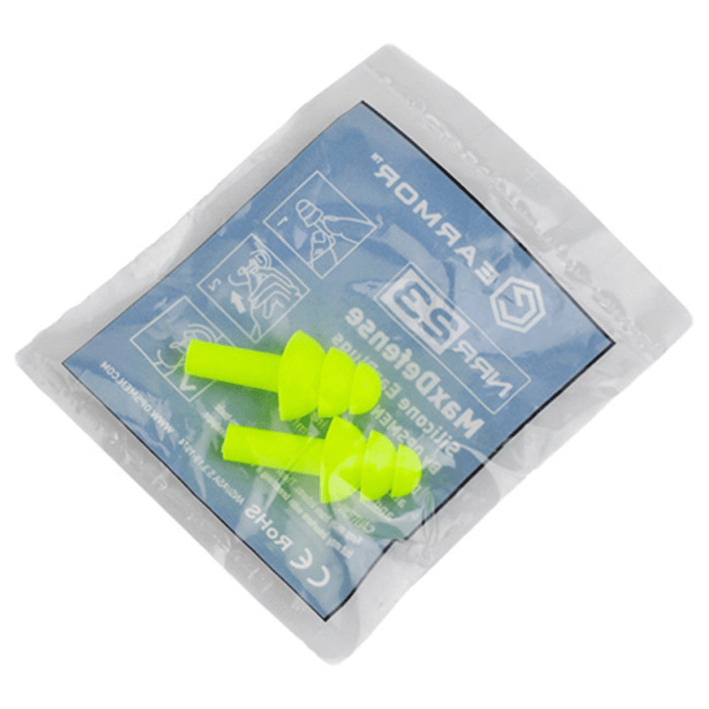 EARMOR M03 MaxDefense Silicone Ear Plugs Reusable NRR 23dB Green