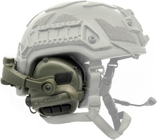 EARMOR M32X Plus Electronic Hearing Protection ARC Rail Headset Olive