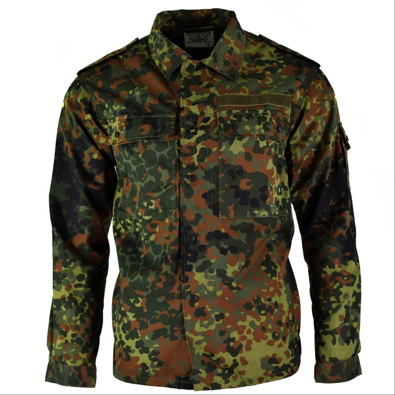 Chemise de combat tactique originale de l'armée allemande avec fermeture éclair flecktarn camo BW Army issue