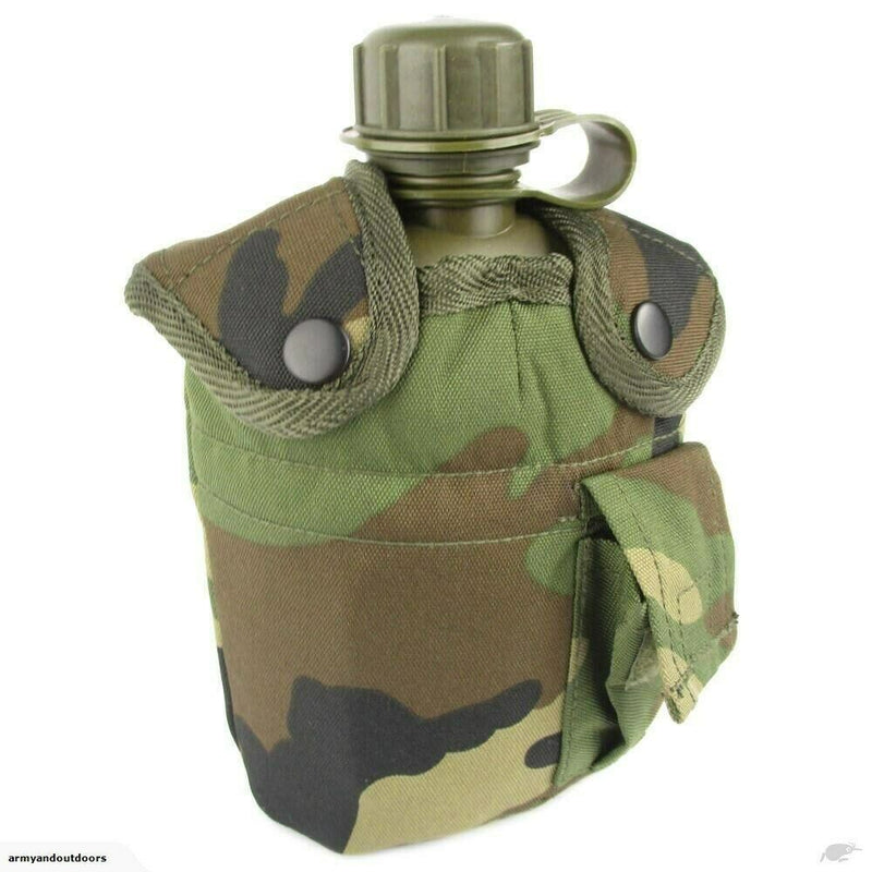 U.S. Army style canteen M1 water bottle with cover cup & alice clips US military