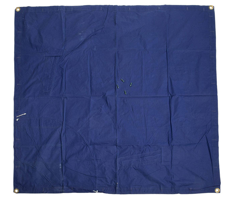 Original rumänische Militärzeltplane blau wasserdicht 1,80x1,80cm Überschuss