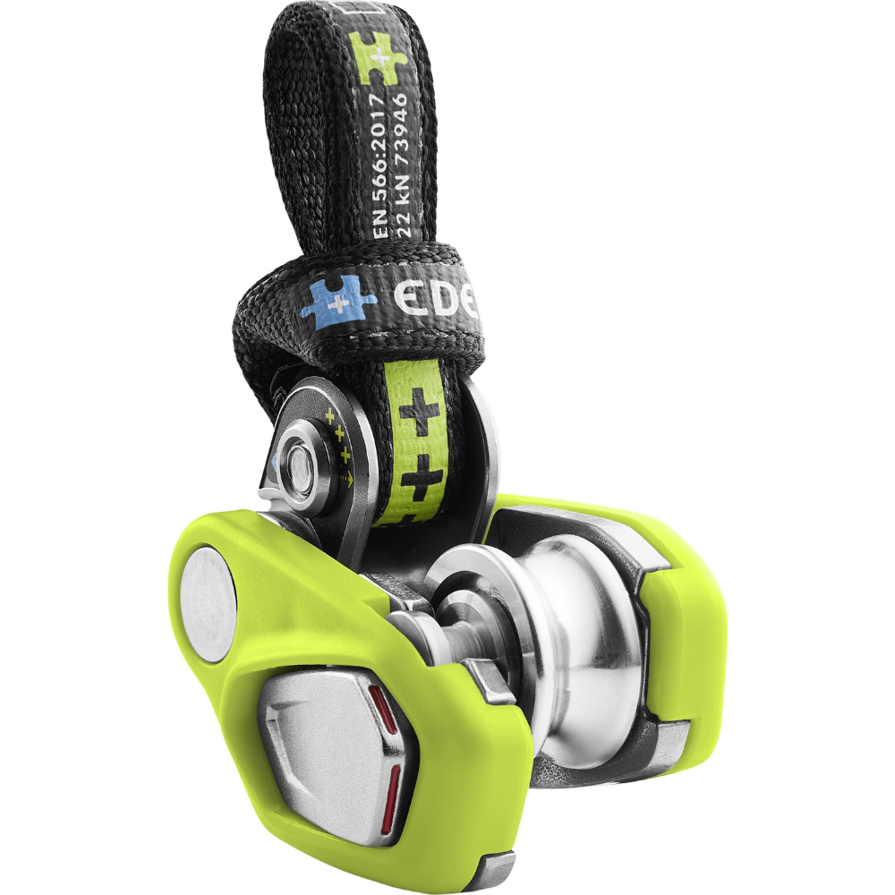 Edelrid Ohmega Asistente de frenado de escalada con polea 8,6–10,5 mm Cuerda Oasis