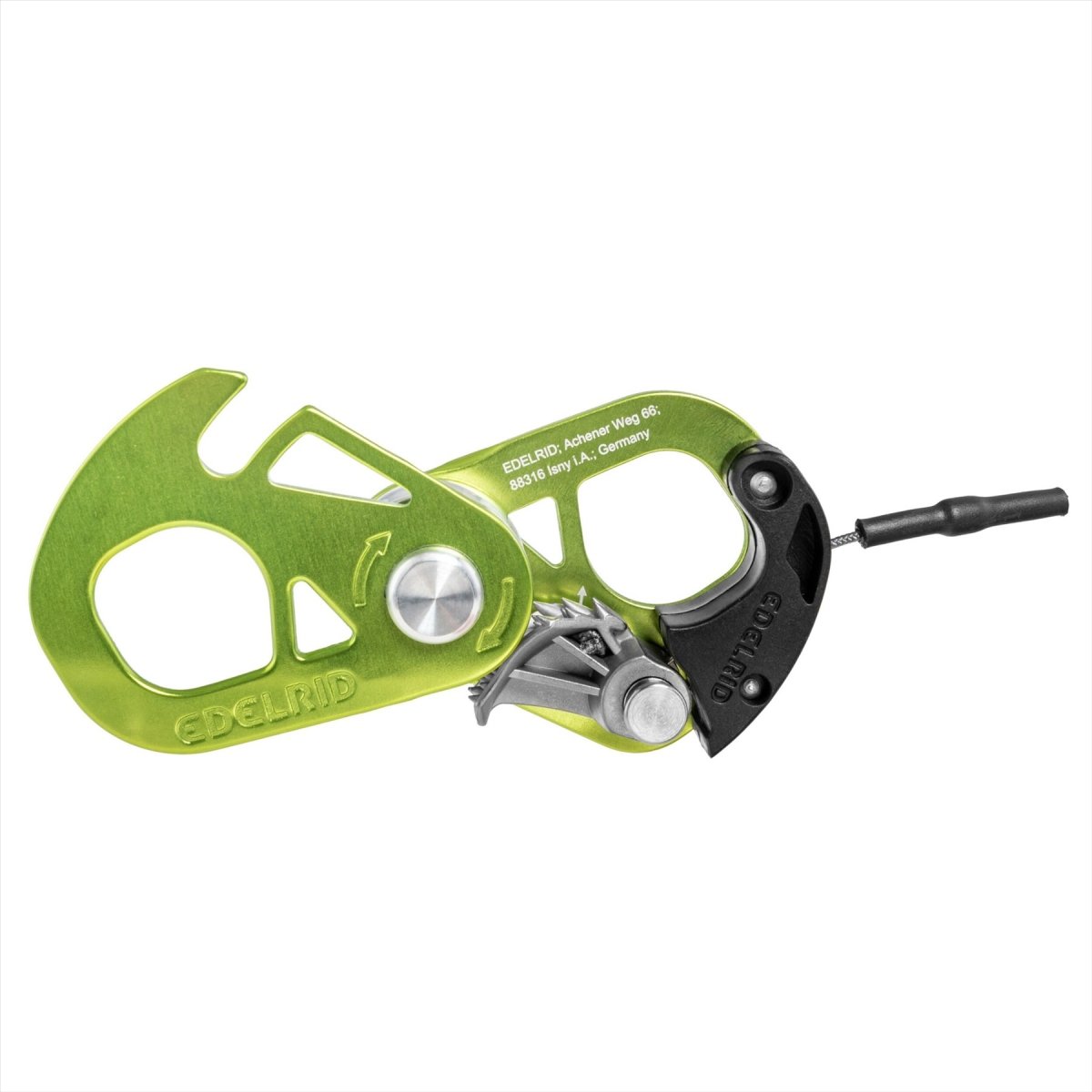 Edelrid SPOC Carrucola da arrampicata Attrezzatura da arrampicata in alluminio leggero Giallo