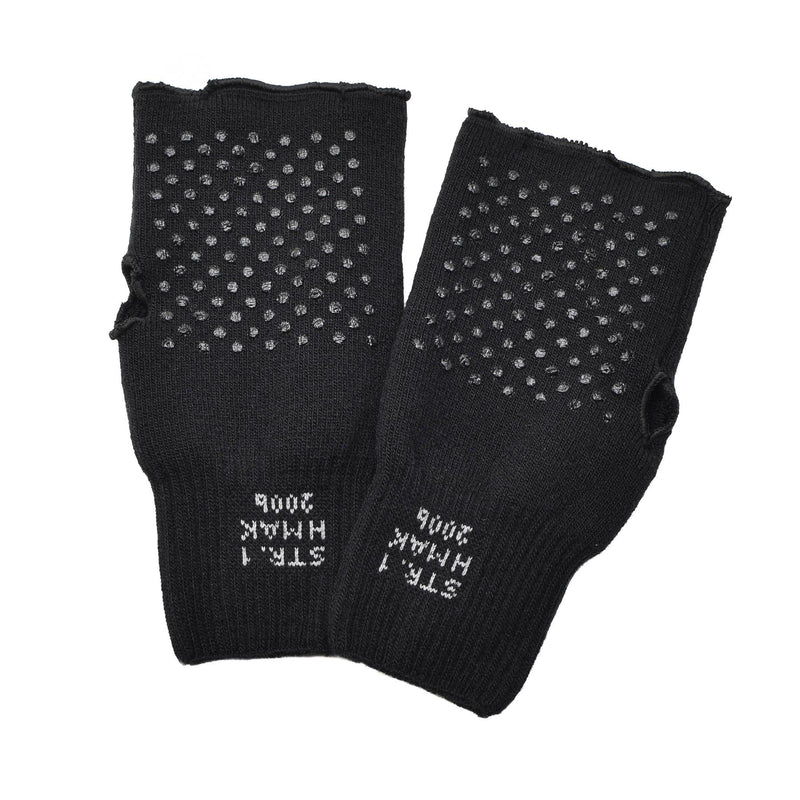 Original Danish military black gloves warmer fingerless non-slip palm army NEW