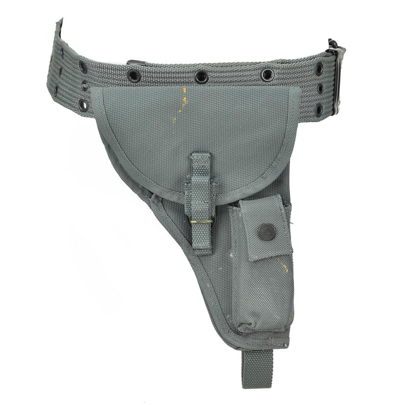 Funda original de cinturón de pistola de la policía italiana con sistema de cintura de bolsas de munición NUEVO