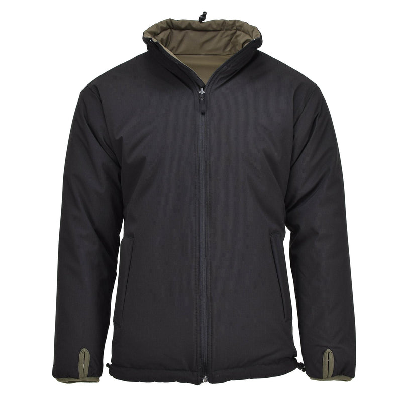 Mil-tec Jacket militar alemana clima frío reversible a prueba de viento negro nuevo nuevo