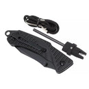 EKA Brand Swede 9 folding knife 57 HRC 12C27 steel fire starter black handle - GoMilitar