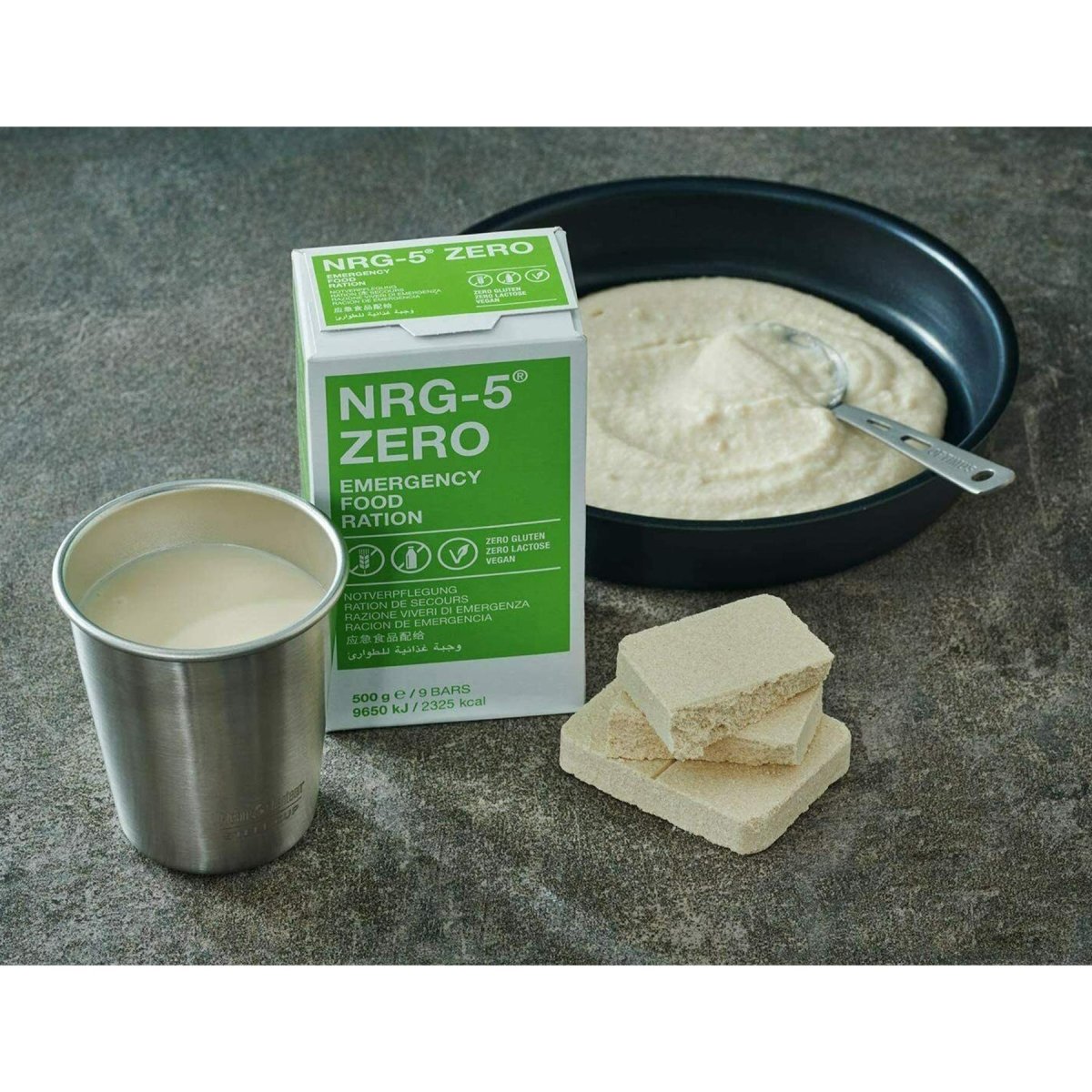 Pack de nourriture de survie de l'armée de ration d'urgence MRE prepper Military NRG-5 Zero 500 g