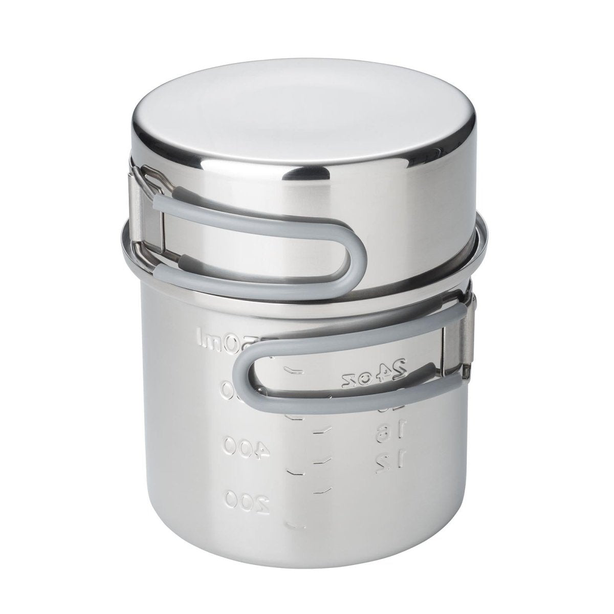 ESBIT Brand stainless steel pot capacity indicator camping trip water heating