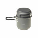 ESBIT Compact cooking set with hard-anodized aluminum pot and lid, foldable handles, ideal for outdoor use.