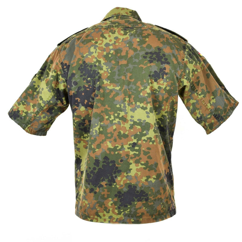 Camisa del ejército alemán original con cremallera Flecktarn mangas cortas Combate BW Ejército Problema