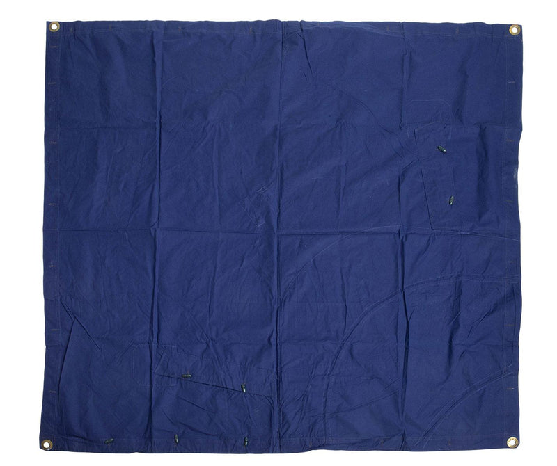 Original rumänische Militärzeltplane blau wasserdicht 1,80x1,80cm Überschuss