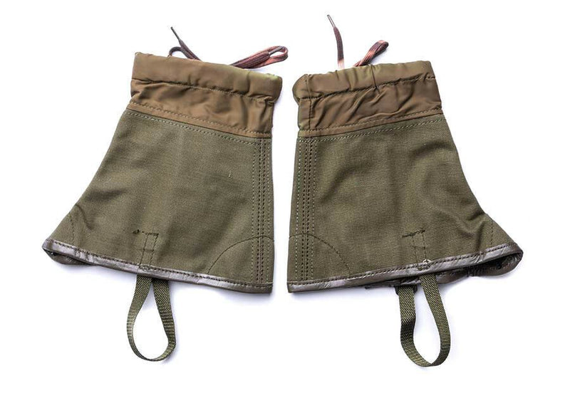 Guêtres de randonnée authentiques de l'armée italienne en toile OD olive surplus militaire M70 combat