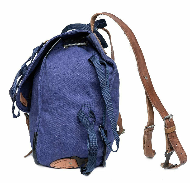 Genuino ejército rumano Rucksack Excedente militar de lienzo azul Haversack Bag NUEVO