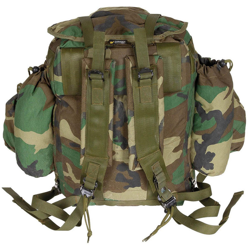 Original Turkish Army 40L Backpack Front Pockets Cordura Fabric Woodland Camo