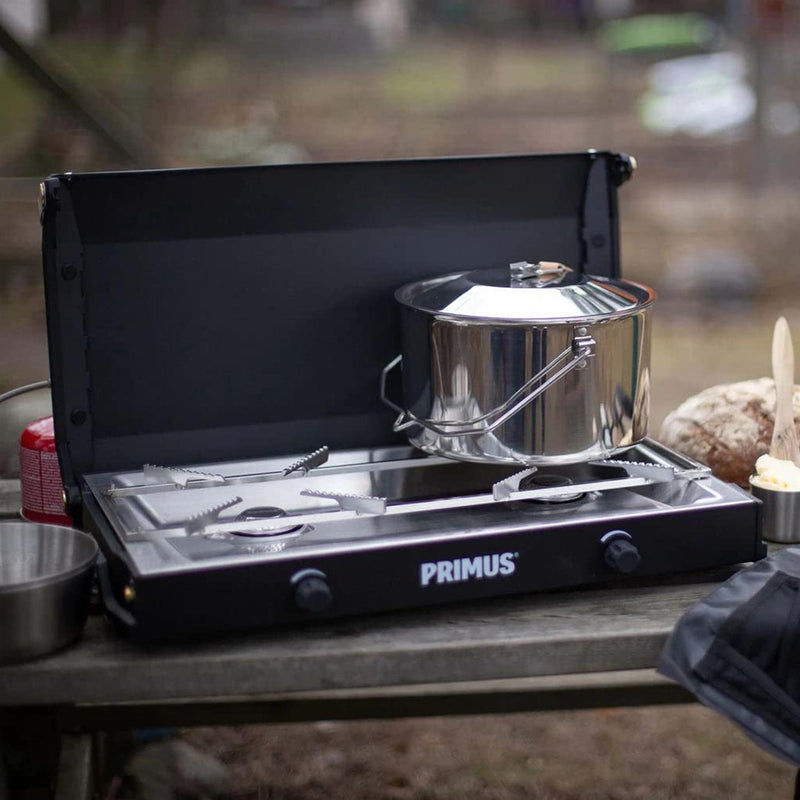 Primus kinjia camping piec podwójny palnik przenośny na zewnątrz kuchenki kuchenne czarne