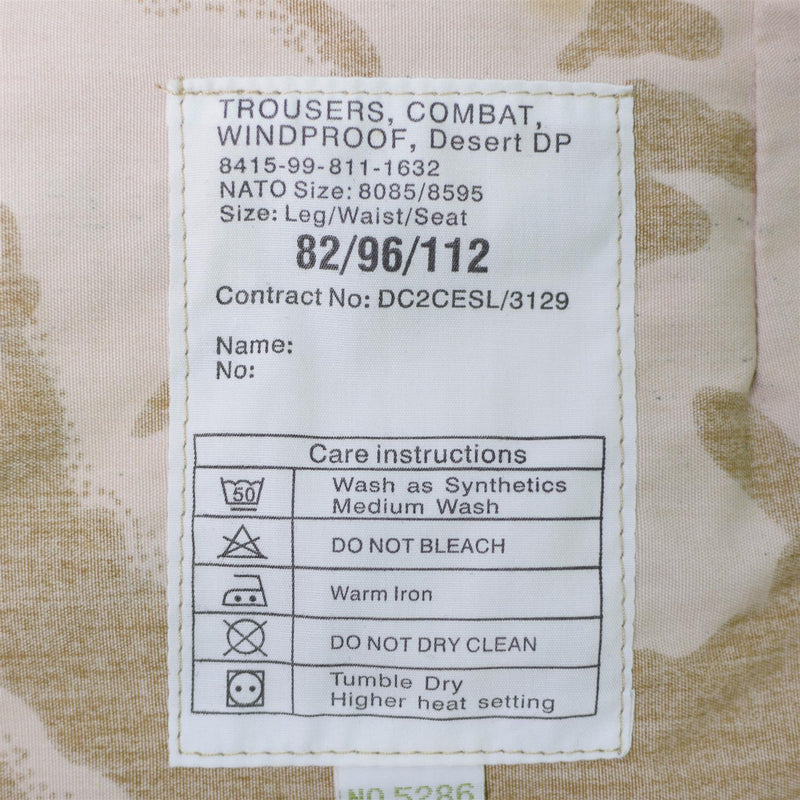 Pantaloni dell'esercito britannico originali Desert DP Field Troops Combat Offroop Bdu Pantaloni
