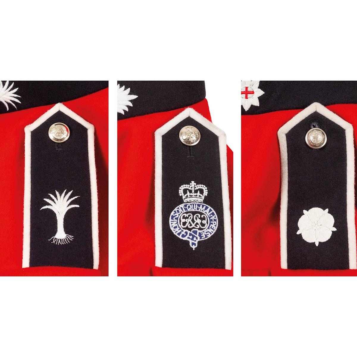 Auténtica chaqueta del ejército británico, uniforme, túnica, vestido rojo, guardias escarlata, caballería