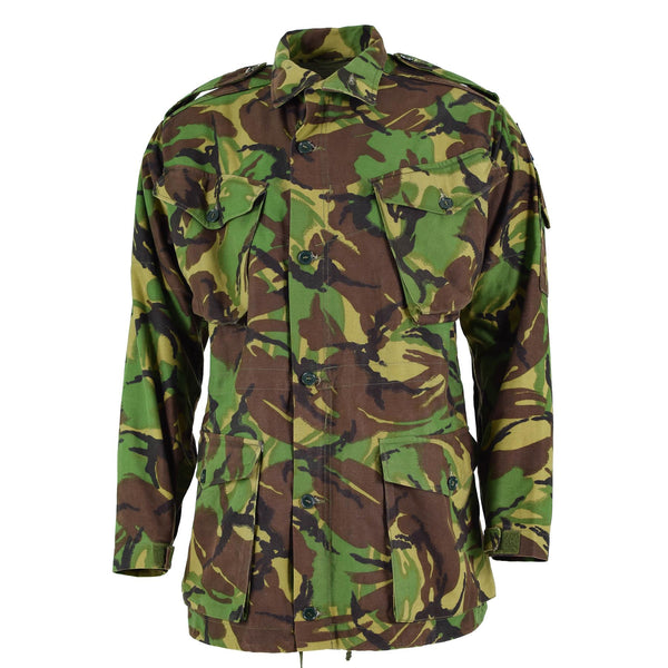 Chaqueta del ejército británico original BDU Combate Smock CELIMO COLLO CON ESCROBA MILITAR