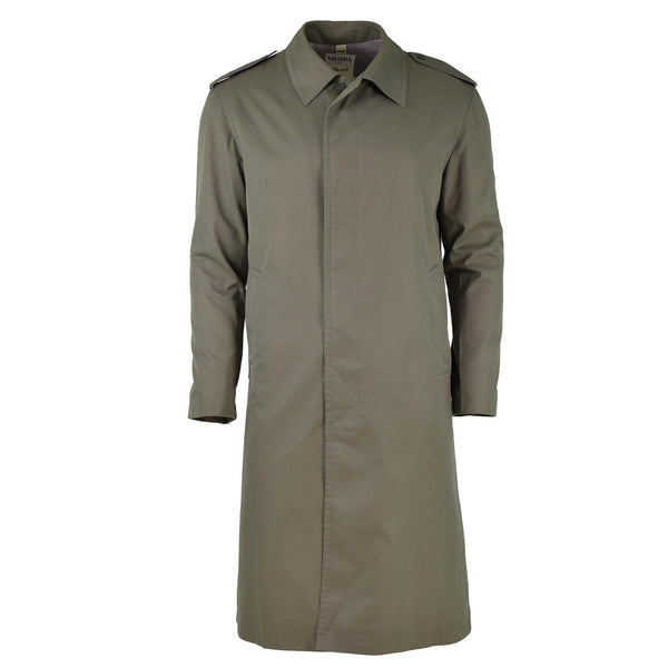 Genuine French Military Rain Coat Army Trench coat Olive Waterproof Full Length