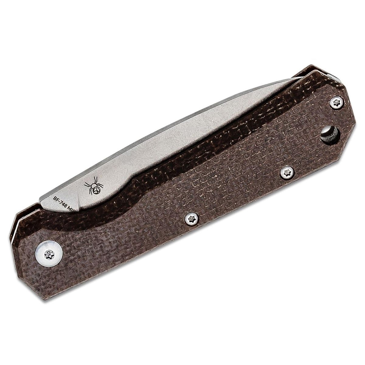 Fox Knives Brand CIOL Klappmesser Micarta-Stahl 440C satinierte Lederscheide