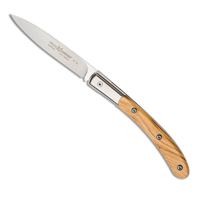 Couteau pliant Fox Knives Brand Italy Elite en acier inoxydable N690CO Bois d'olivier - GoMilitar