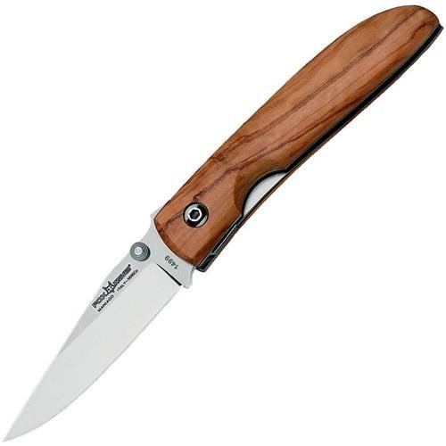 Nóż składany Fox Knives włoskiej marki, rękojeść z drewna oliwnego ze stali nierdzewnej 440C