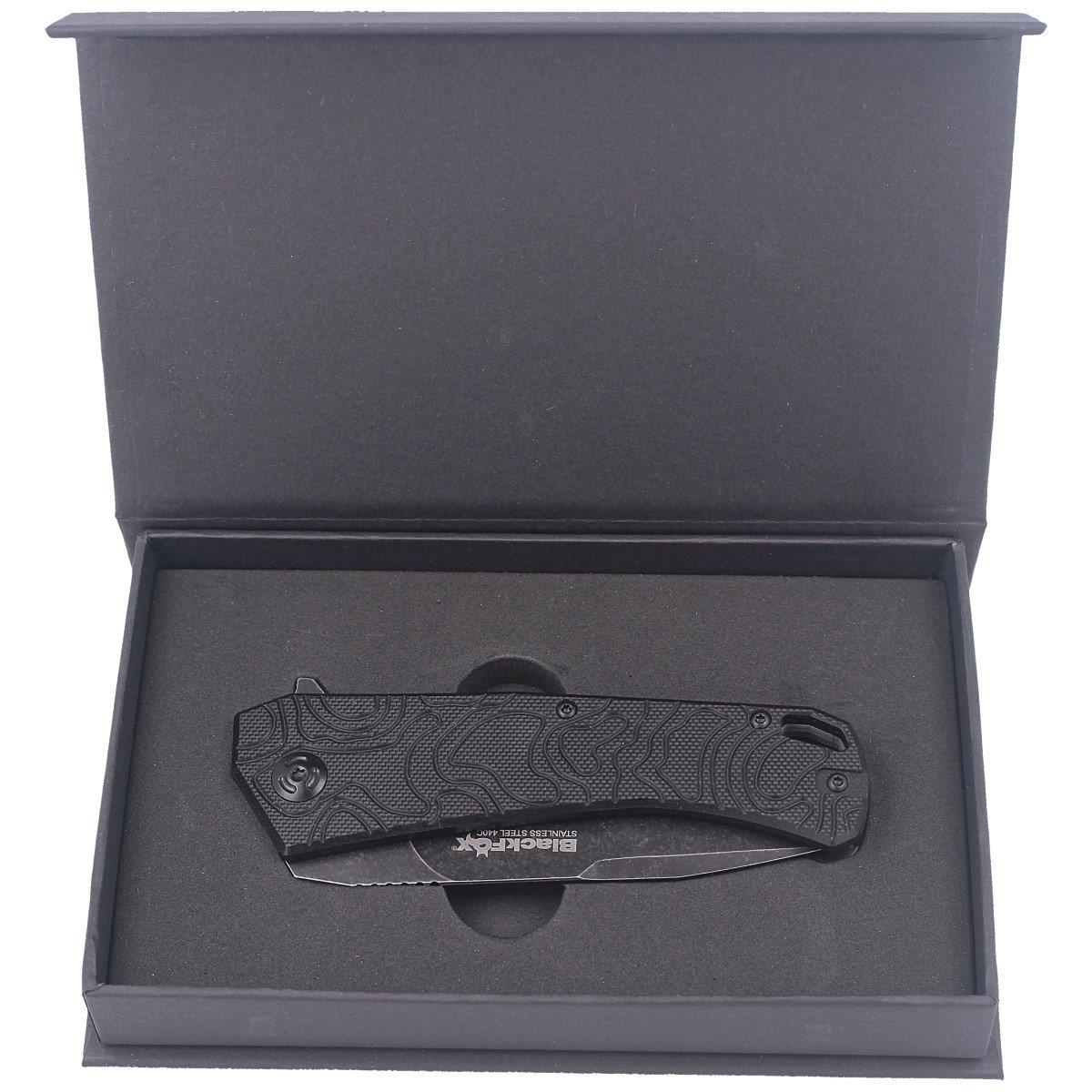 Fox Knives ECHO 1 Klapptaschenmesser mit schwarzer Idroglider-Stone-Wash-Beschichtung