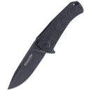 Fox Knives ECHO 1 folding pocket knife black Idroglider stone wash coating - GoMilitar