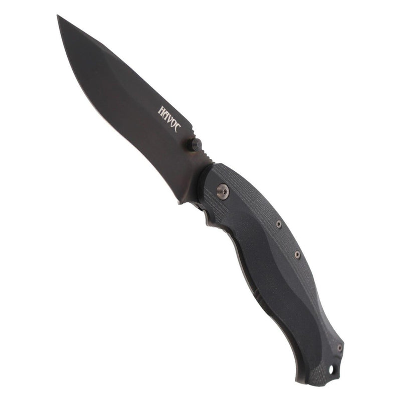 Fox Knives HAVOC pocket knife titanium frame lock folding knife G10 handle black - GoMilitar
