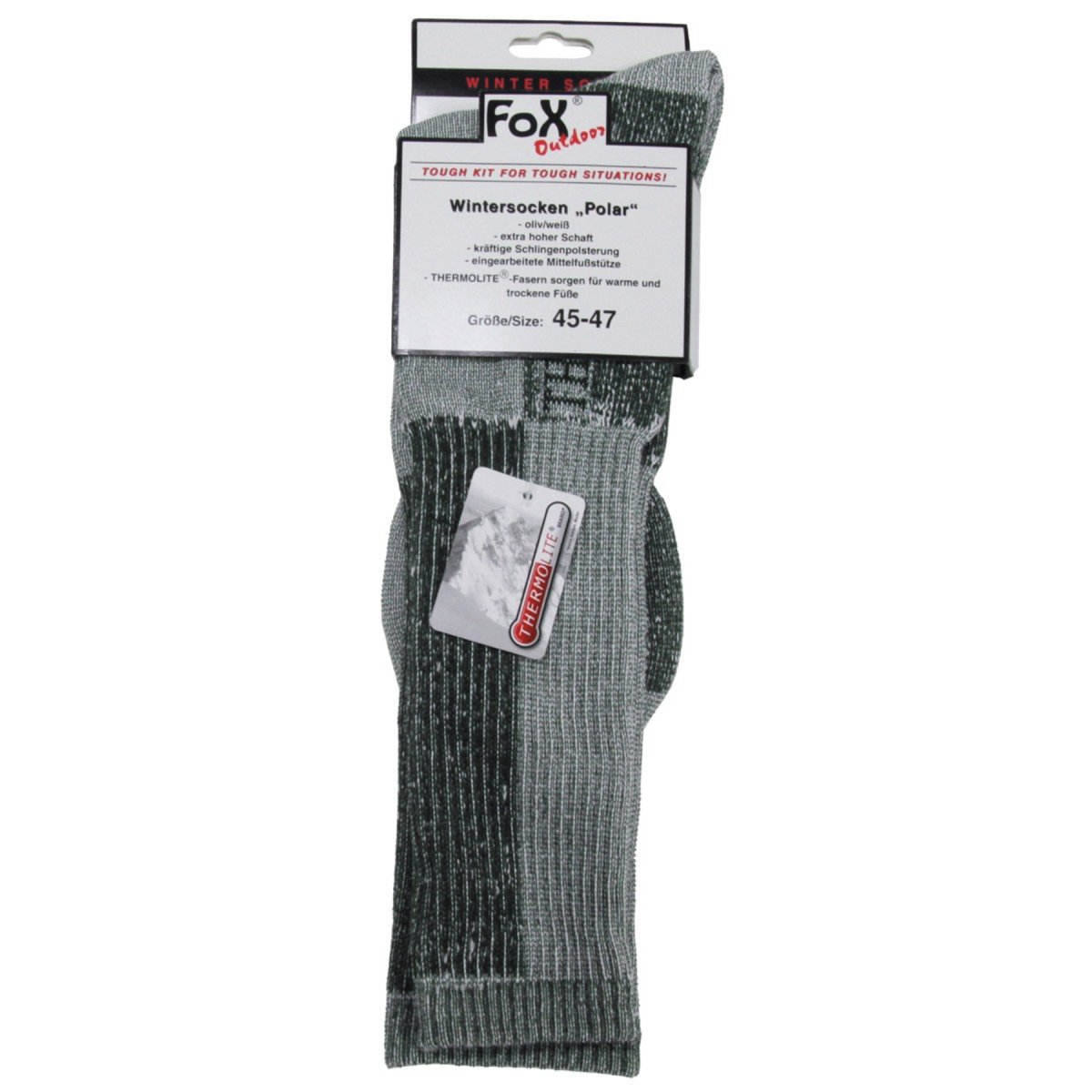 Fox Outdoor Polar Winter Socks Thermolite Fibres High Shaft Strong Padding