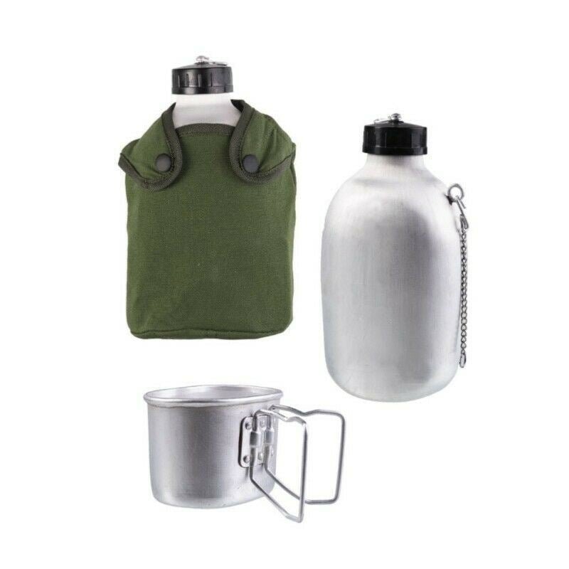 Bouteille d'eau tactique en aluminium Bouilloire de marche Us Cantine Bouteille Bouteille d'eau tactique en aluminium Bouilloire de marche Us Cantine Bouteille