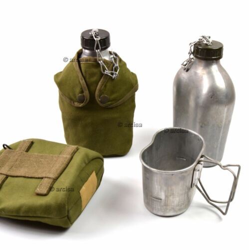 French France Army Drinking Flask Water Bottle Military Canteen pot pouch - GoMilitar