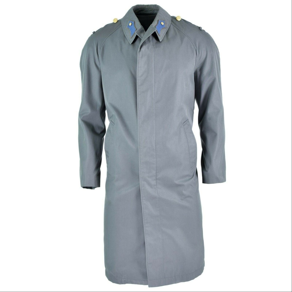 Austrian Military issue long grey Jacket Coat Trenchcoat Vintage
