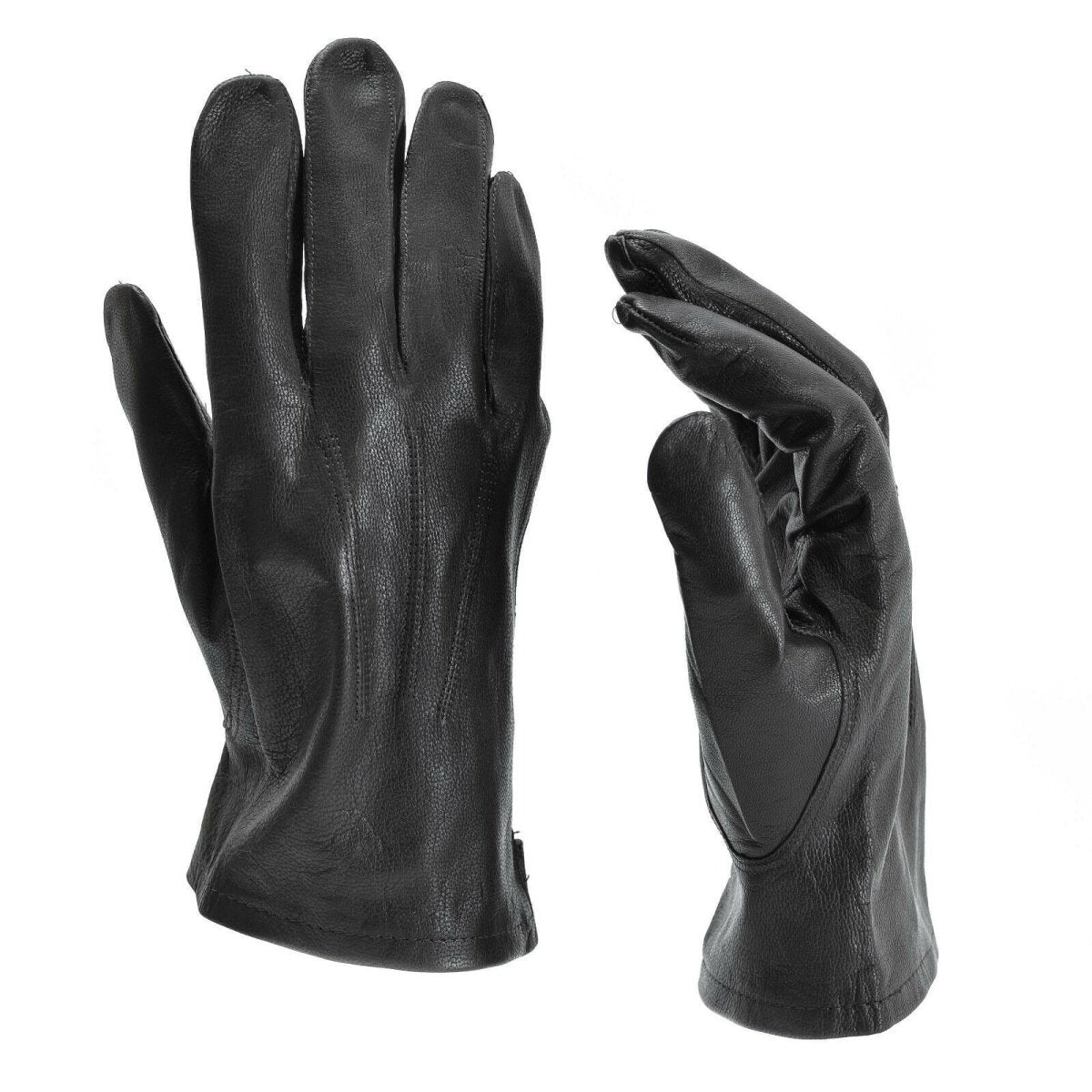 Genuine Belgian army  gloves leather black brown military full finger surplus