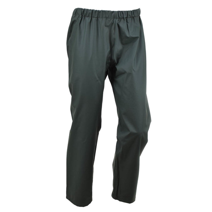 Véritable pantalon militaire belge imperméable pour temps humide en olive avec taille élastique et chevilles réglables pour une utilisation en extérieur
