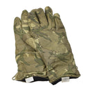 Pair of genuine British military MK II combat leather gloves in insulated MTP camouflage with padded knuckles and palms