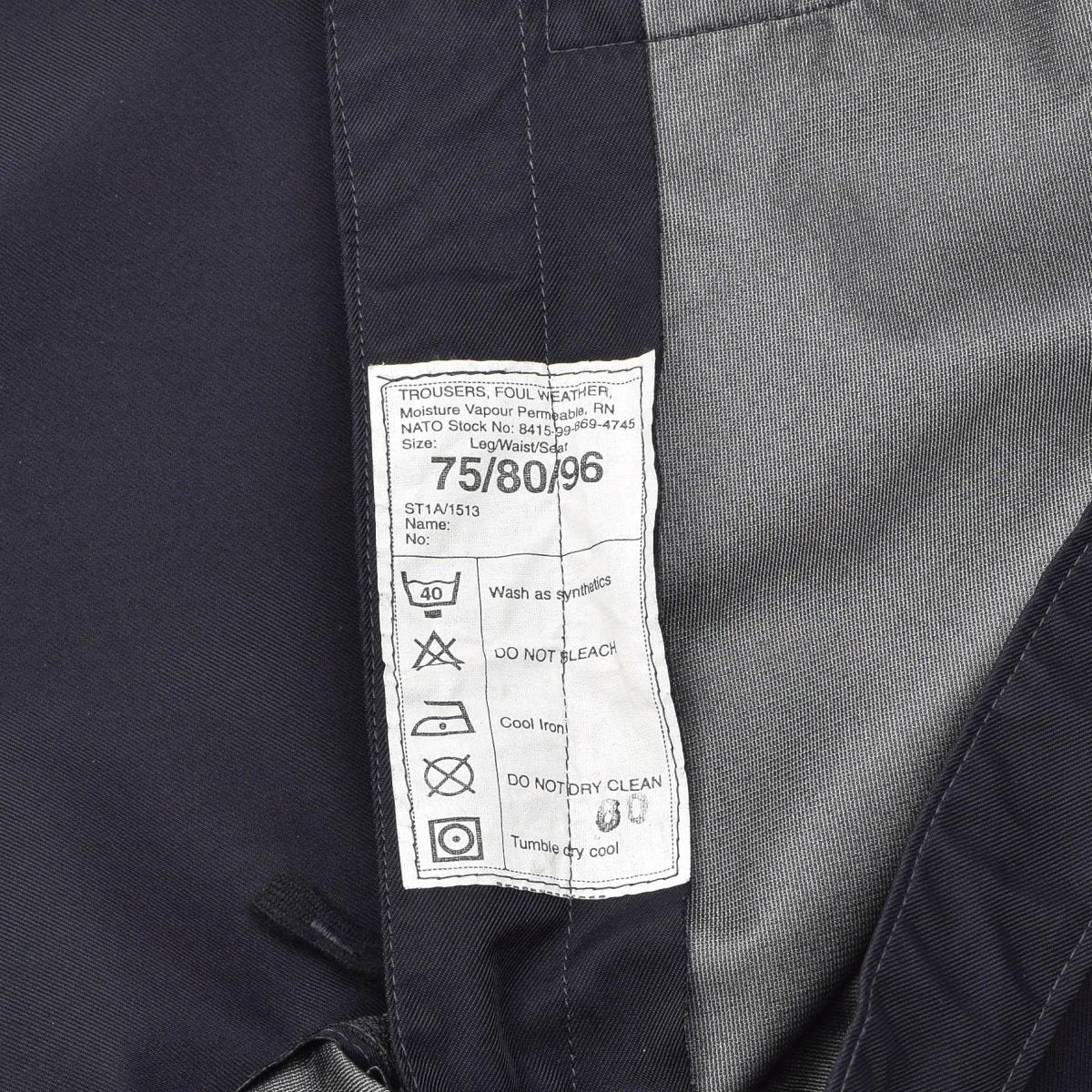 Genuine British Police rain trousers outdoor waterproof wet weather pants blue