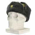 Véritable casquette militaire tchèque, chapeau d'hiver militaire Ushanka, chapeau gris olive avec badge NEUF